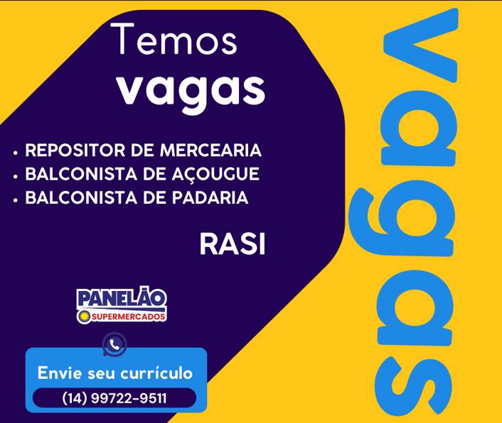 Vagas Panelão Supermercados Unidade Rasi