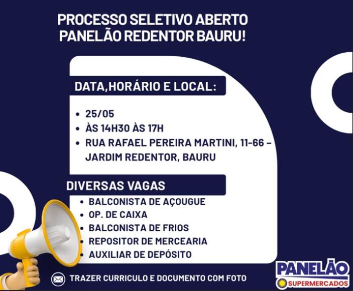 Processo seletivo Panelão Redentor Bauru